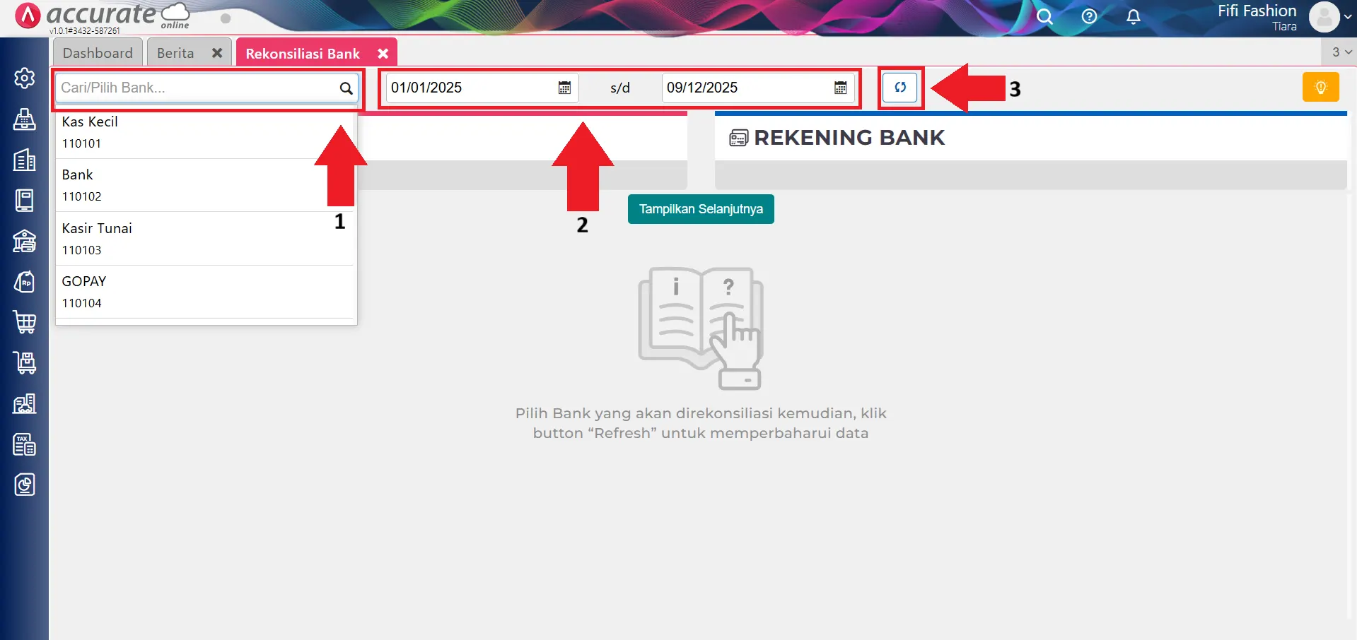 menghapus mutasi bank secara massal